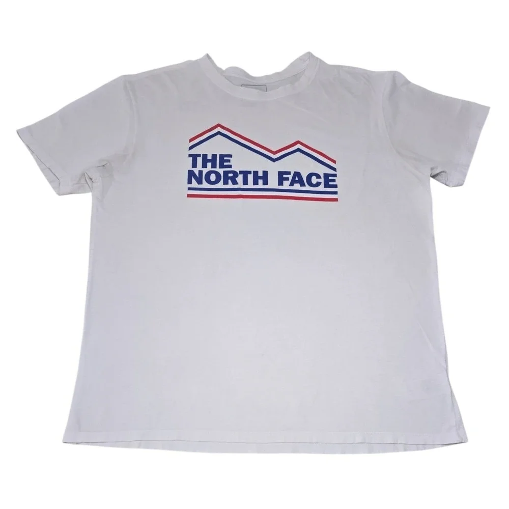 The North Face New USA T-Shirt Mens Graphic Logo‎ Mountain White XL ML056 FLAWS